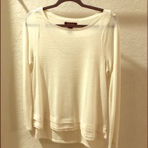 WHBM cream colored shirt/lightweight sweater